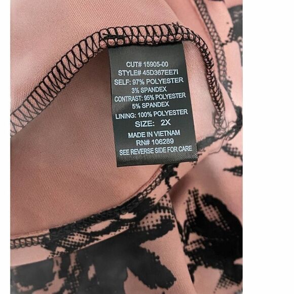 Trixxi Floral‎ Velvet Mesh Velvet Dress Pink 2X Plus - Picture 12 of 13